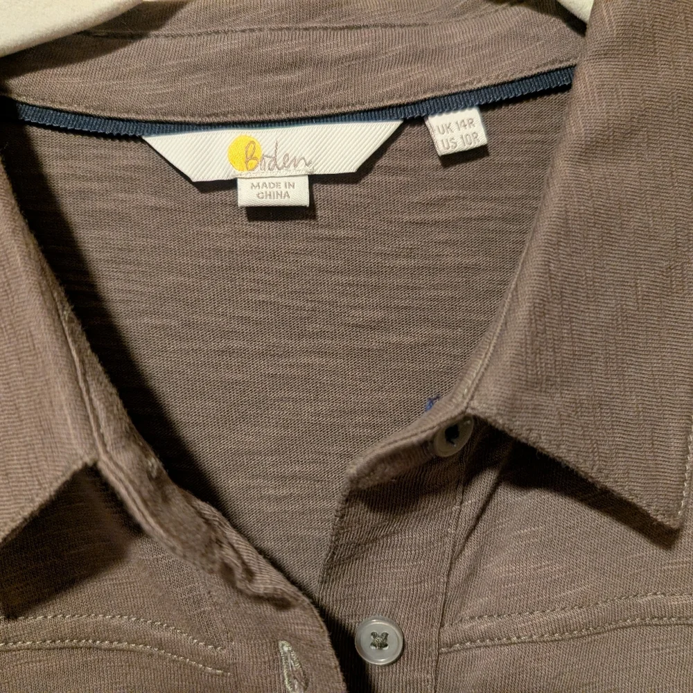 Boden Taupe Tara Jersey Shirtdress/Tunic, Like New, US 10R - Picture 14 of 15
